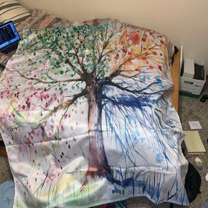 Four Seasons Tree Tapestry w/ Matching Pillowcase